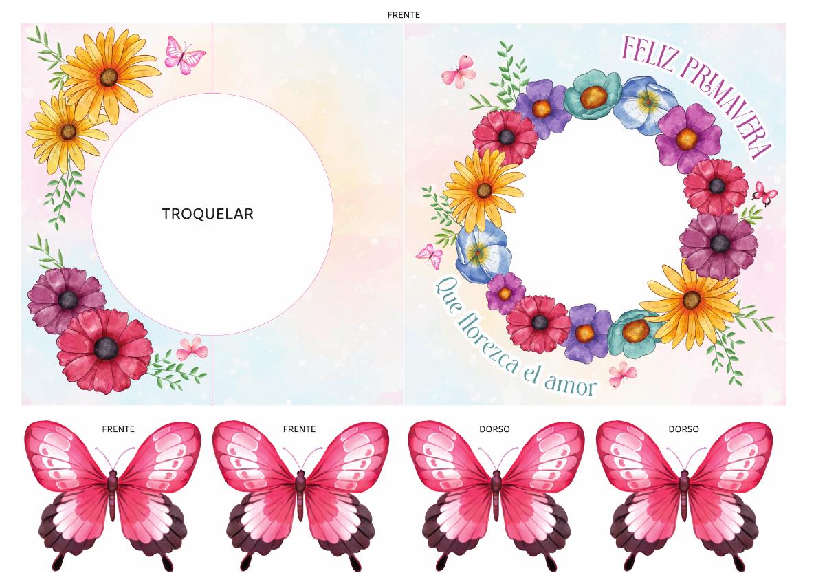 Tarjeta mariposa de primavera